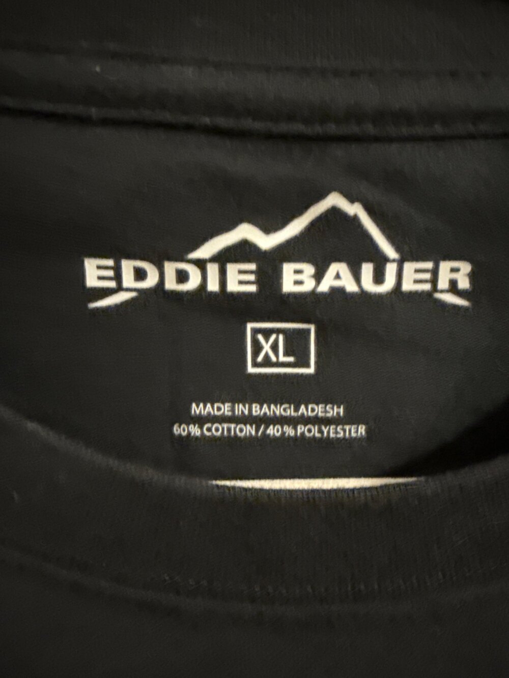 NEW with tags, Eddie Bauer Long Sleeve Crewneck Shirt Black XL Cotton Blend - Picture 2 of 4